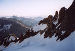 Le Grand Galibier et les Cerces vus de la rimaye de la Calotte.