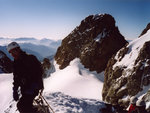 L'Agneau Noir (3664 m), point culminant de la Montagne des Agneaux. Le sommet de la Calotte est aussi appelé « Agneau Blanc ».