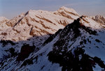Le Dôme de la Sache (3601 m) avec ses magnifiques glaciers (qu'il me tarde de visiter), et le seigneur Pourri (3779 m).