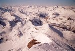 La Pointe de Charbonnel (3752 m), le Mont Viso (3841 m), la Pointe de Ronce (3612 m), le Grand Roc Noir (3582 ), la Pointe de la Sana (3436 m)