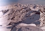 Panorama du sommet de la Grande Sassière (3747 m) dans le sens horaire : la chaîne du Mont Blanc : l'Aiguille des Glaciers (3816 m), l'Aiguille de Tré-la-Tête (3930 m), le Mont Blanc (4807 m), les Grandes Jorasses (4304 m), le Mont Dolent (3824 m).