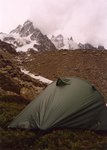 Bivouac sur la moraine du Glacier des Nantillons.