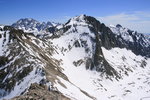 L'Argentera et la Tête des Portettes, le Col de la Laus en bas.