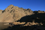 La Tête des Chalanchas (2978 m), vue du refuge de Rabuons, le soir.