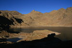 Le lac, au soleil couchant.