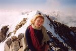 Marie, au sommet de la Dent Parrachée.