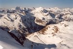 Le cirque des Evettes au centre, l'Albaron et la Pointe de Charbonnel.