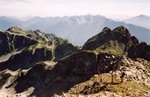 Au sommet des Grands Moulins. Au fond, la chaîne de la Lauzière.
