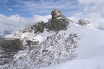 Pointe Côte de l'Âne. Le couloir nord qui débouche au premier plan est complètement soufflé.