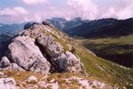 La Crête des Lances de Malissard vue de la Lance Sud. Au fond, le Granier.