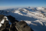 Vue sur les glaciers de l'Arc, la grande Ciamarella et l'Albaron.