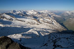 Vue sur les glaciers de l'Arc, la grande Ciamarella et l'Albaron.