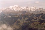 Le Mont Blanc, les Dôme de Miage, l'Aiguille de Tré-la-Tête et l'Aiguille des Glaciers.