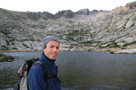 Jérémy, le Lac d'Oriente et le Monte Rotondo, les 1000 premiers mètres de montée sont avalés.