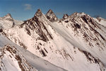 Les Aiguilles d'Arves vues du sommet.