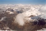 On voit le Mont Blanc au centre.