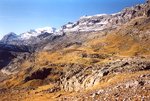 Le Taillon et le versant espagnol du Cirque de Gavarnie vus du Refuge Goriz.