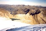Vue du sommet du Mont Perdu. On voit le Lac Glacé et la Brèche de Tuquerouye.