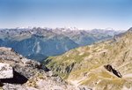 Du Râteau d'Aussois, vue sur le massif des Ecrins et les Aiguilles d'Arves.