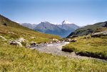 Le Fond d'Aussois. À l'horizon, l'Aiguille de Scolette.